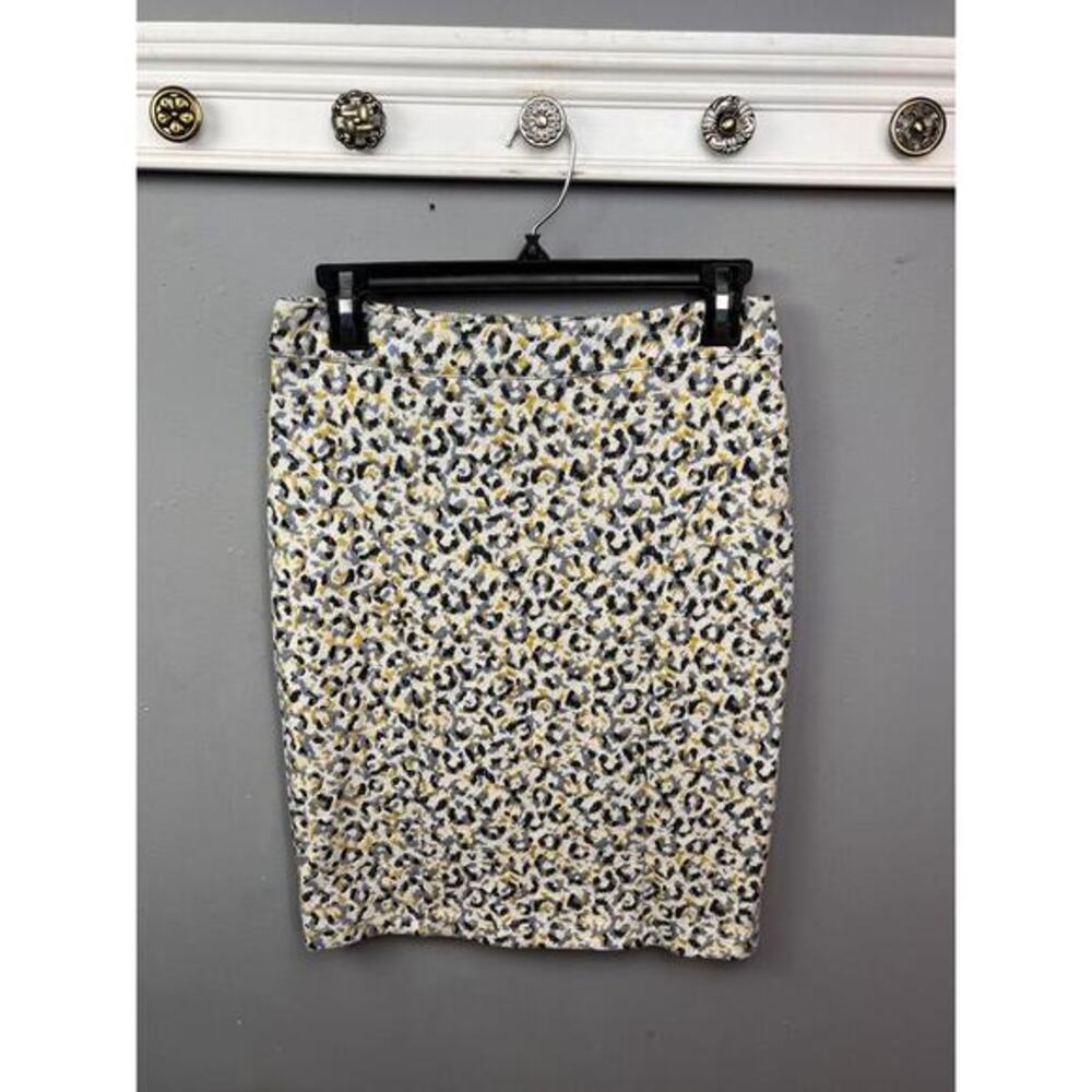 Maeve Anthropologie‎ Leopard Jacquard Skirt Womens Small Lined Pencil Straight